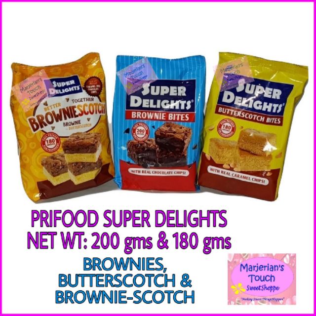 SUPER DELIGHTS (BROWNIES, BUTTERSCOTCH & BROWNIE SCOTCH by PRIFOOD CORP