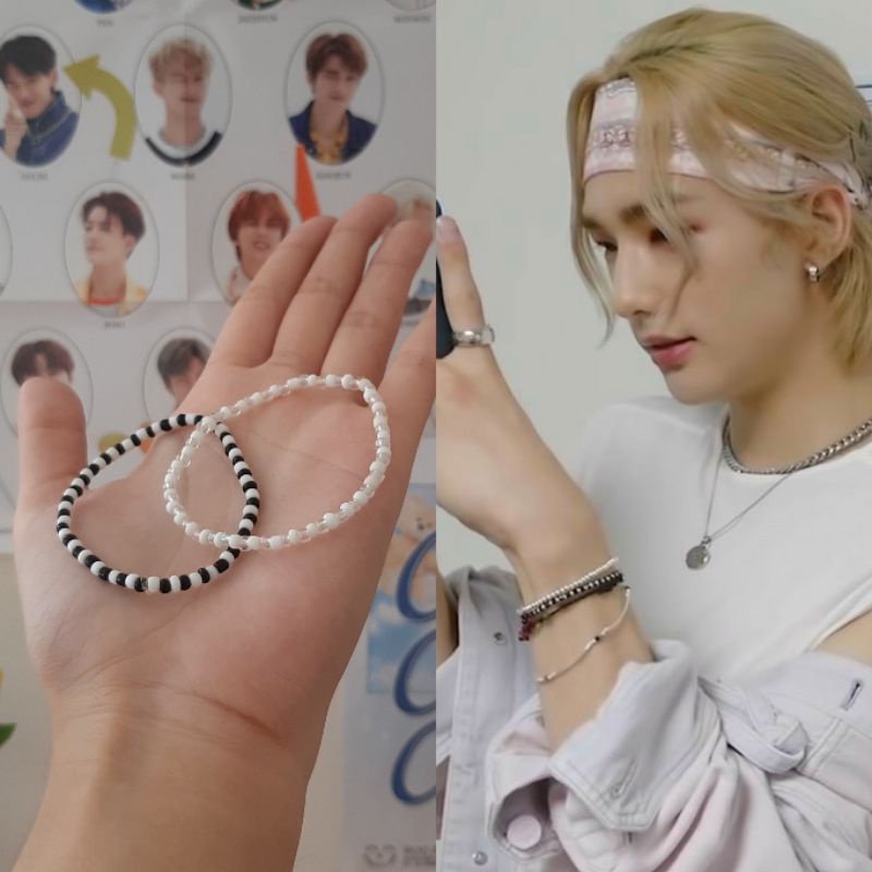 STRAY KIDS hwang hyunjin inspired simple handmade beaded bracelet ...