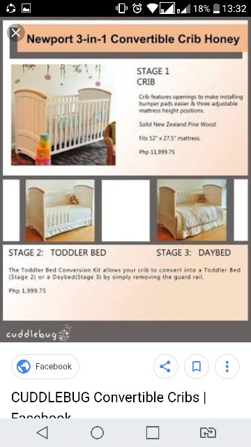 cuddlebug 3 in 1 crib