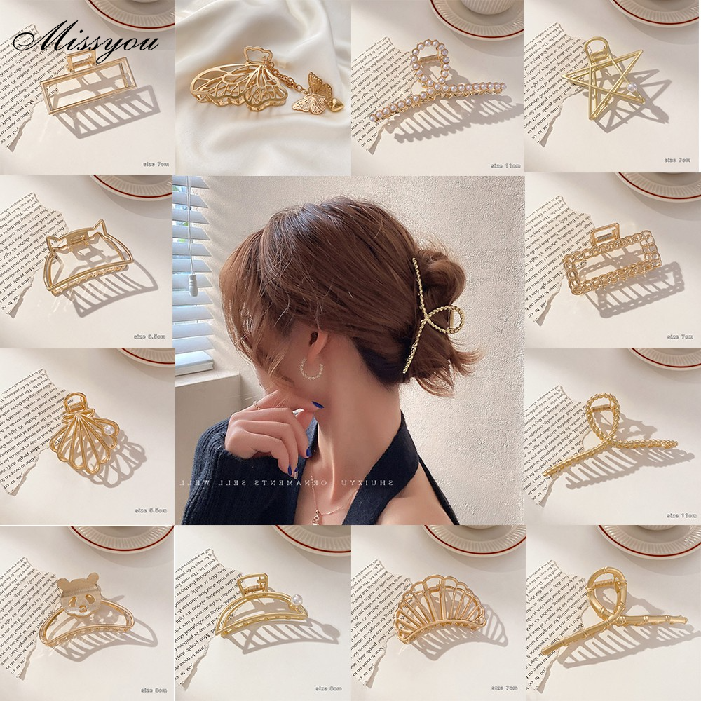 Fashion Korean Gold Claw Clips Hairpin Simple Hair Clip Women Hair  Accessories Gift | Shopee Philippines