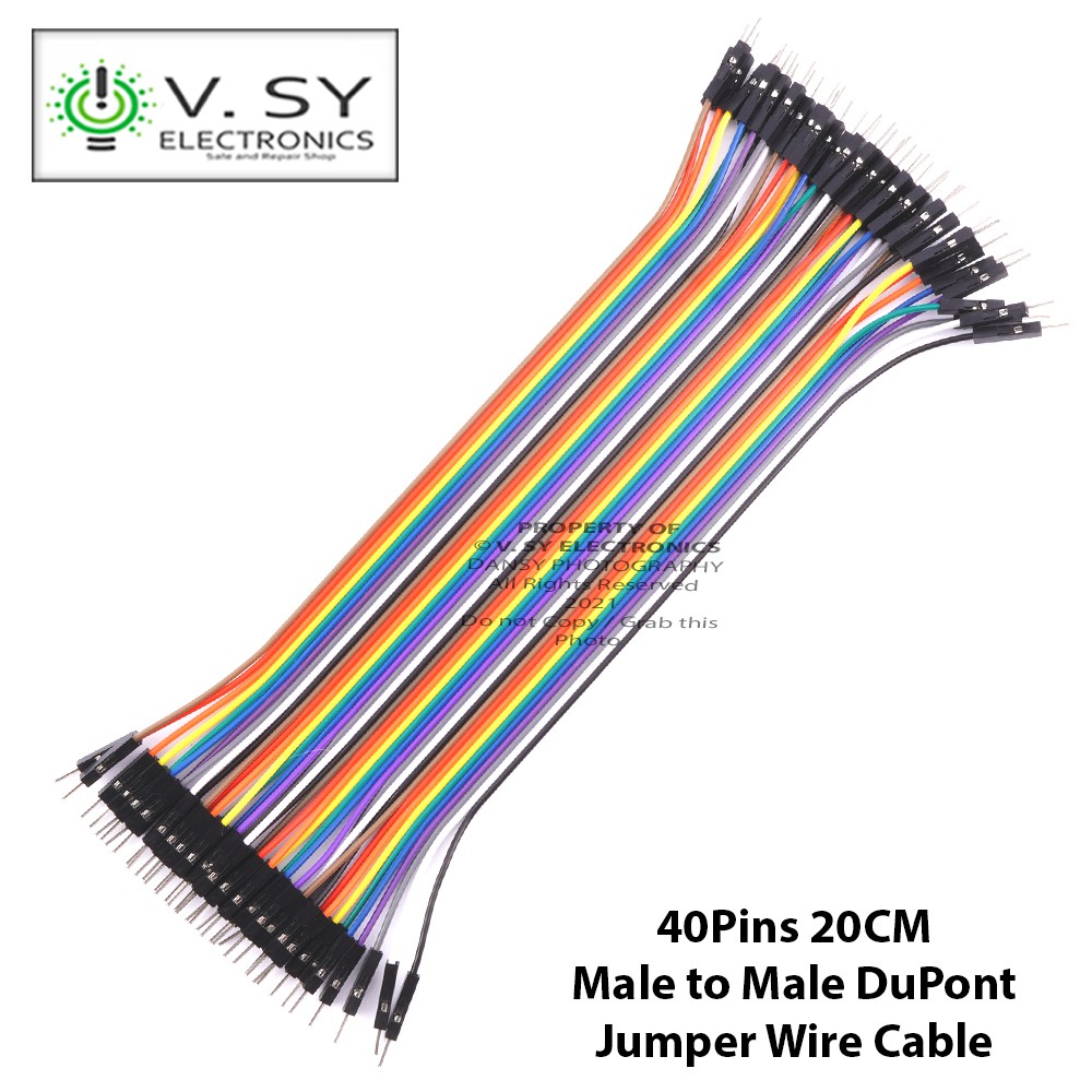 20CM M-M 40 Pins Male to Male Dupont Wire Breadboard Cables Jumper ...