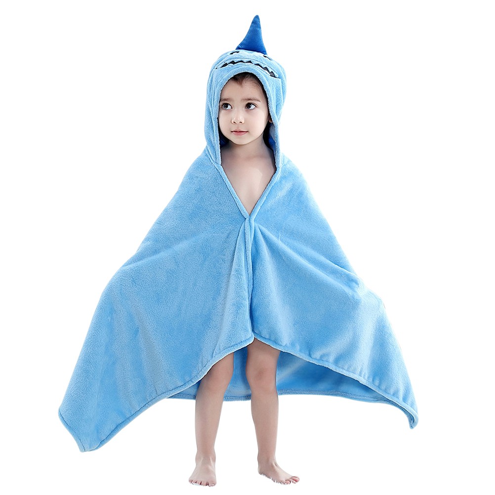 shark hooded beach towel