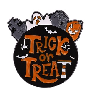 Hot Sale Free Shipping Halloween Pumpkin Skull Brooch Men Women Cute Japanese Metal Badge Pin Accessories Cartoon Ba #6