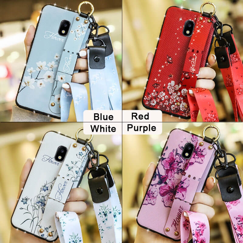 Casing Samsung Galaxy J3 16 J3 Pro 17 J5 Prime J7 16 J7 Pro Soft Phone Case Floral Wristband Back Cover Dormooco Shopee Philippines