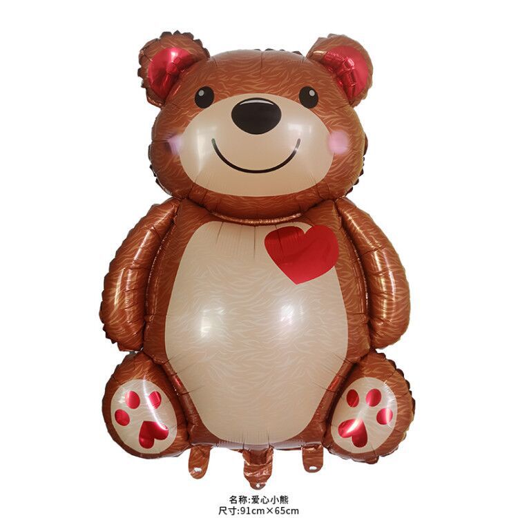 Cartoon Love Bear Wedding Foil Balloon Photo Prop Ballon Happy Birthday ...