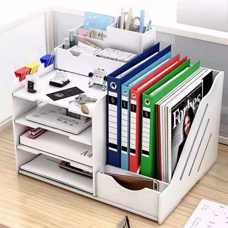 Desk Storage Bookshelf Folder Book Office Paper Storage Box File Rack ...