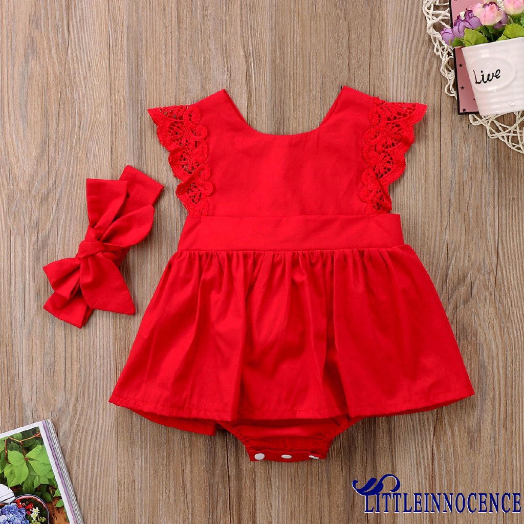 8nn Christmas Newborn Toddler Baby Girl Clothes Romper Bodysuit Headband Kids Shopee Philippines