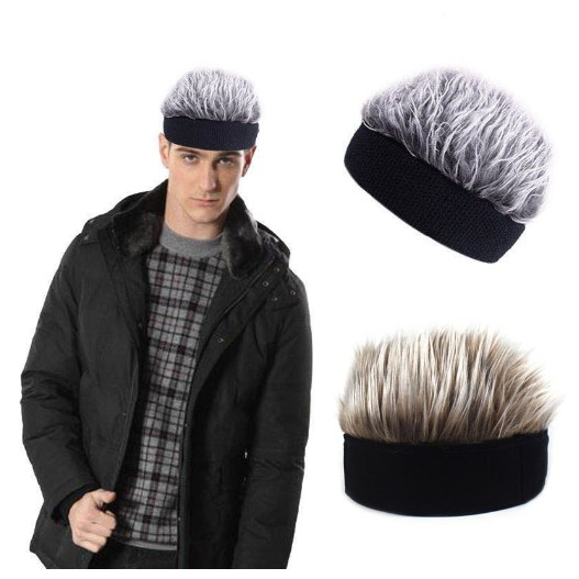 Unisex Fake Wig Hat Wig Landlord Hat Retro Borderless Hip-hop Street Hooded Cap Men and Women Sailor