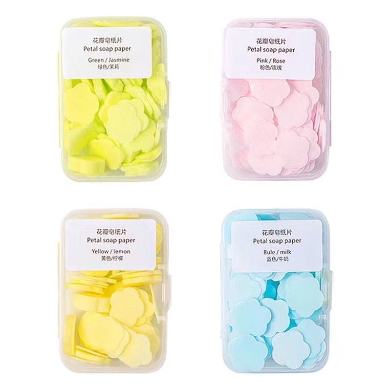 Flower petal Mini water dilute bath soap hand wash with case handy