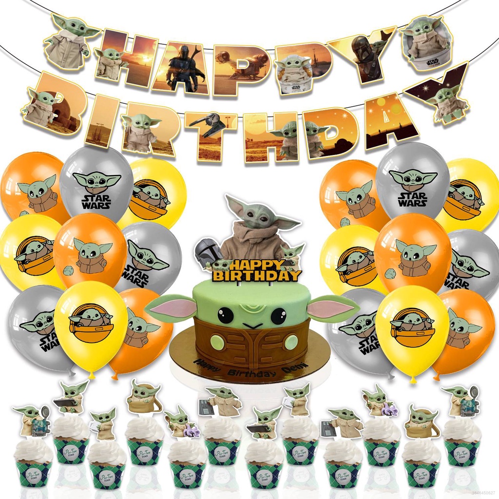 Star Wars Baby Yoda Theme Kids Birthday Party Decor Cupcake Topper ...