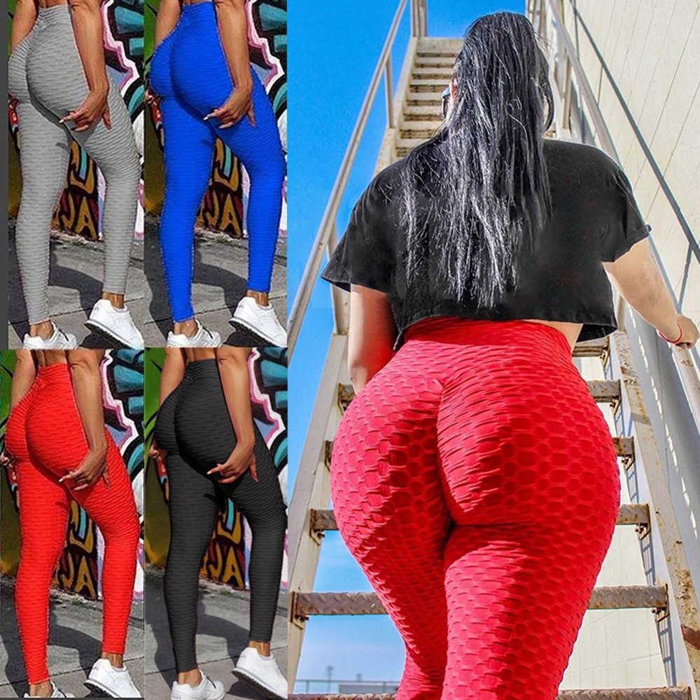 Workout Leggings for Women,Booty Butt Lift Leggings Women Yoga Pants Plus Size High Waisted Ruched Scrunch Tummy Control 