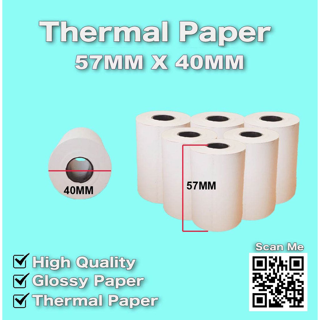 Thermal Paper Roll 57mm X 40mm Used For Pos 58mm Thermal Printer Foodpanda Bluetooth Printer 5122