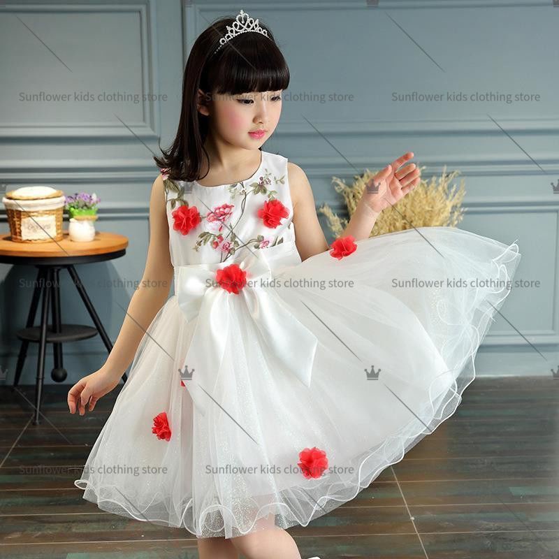 ◇Girls dress 4 Korean fashion 5 flower 6 bow 7 summer sleeveless 8 tulle dress 9 princess dress 10 tutu 11 birthday party 12 baptism anniversary dress 3-13 years old girl clothes elementary school student performance costume