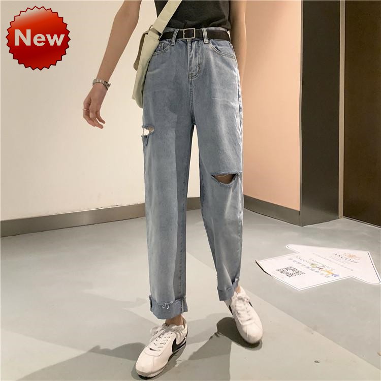 women's plus size distressed boyfriend jeans