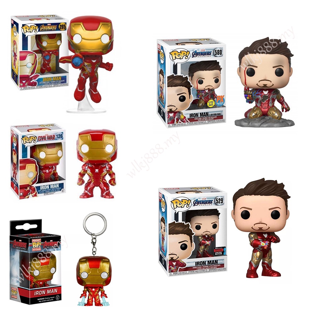 FUNKO POP Avengers Iron Man 580# Figure Doll Keychain | Shopee Philippines
