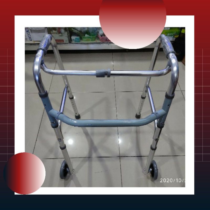 (Adult) Walker With Wheels & Without Wheels (Adjustable Height Aluminum