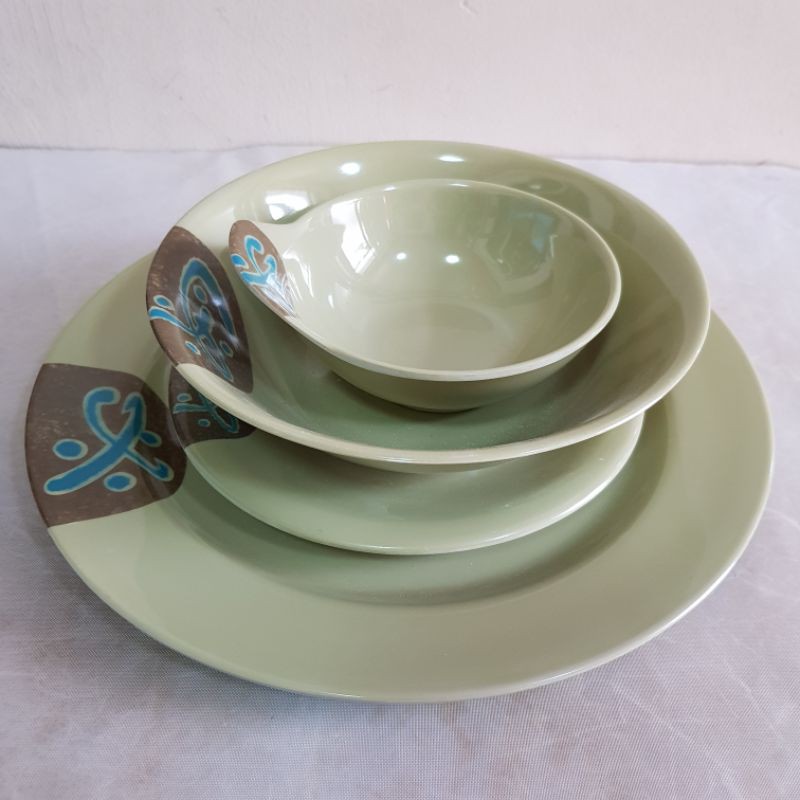 4pcs Melamine Plate Set (Plate,Bowl,Saucer,Soy Dish) Shopee Philippines