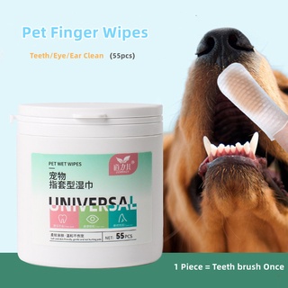 Pet Finger Wipes Dental Care Dog Cat Teeth Clean Wipes Universal Pet Clean Wipes for Eye Ear Wipe