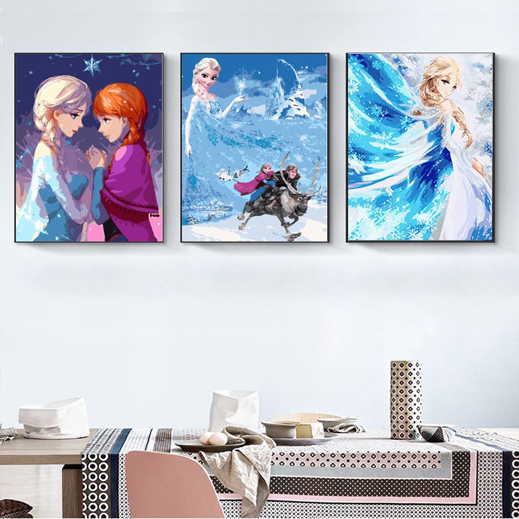 Ch Paint By Numbers Wall Decor Diy Painting Cartoon Ice Frozen