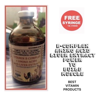 Vetro Vit. B Complex + Amino Acid with liver Extract 100ML/Free Syringe/( Lalabas ang Muscle Mo!)