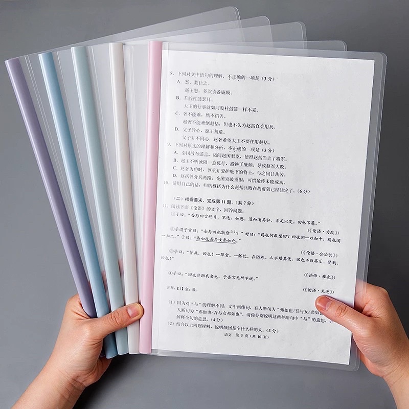 5pcs/set A4 size Pastel Color Slider Transparent Folder Shopee