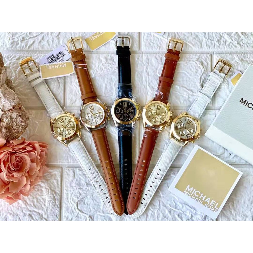 New Michael Kors Bradshaw Leather Band MK5629 Two-tone Brown | Shopee  Philippines