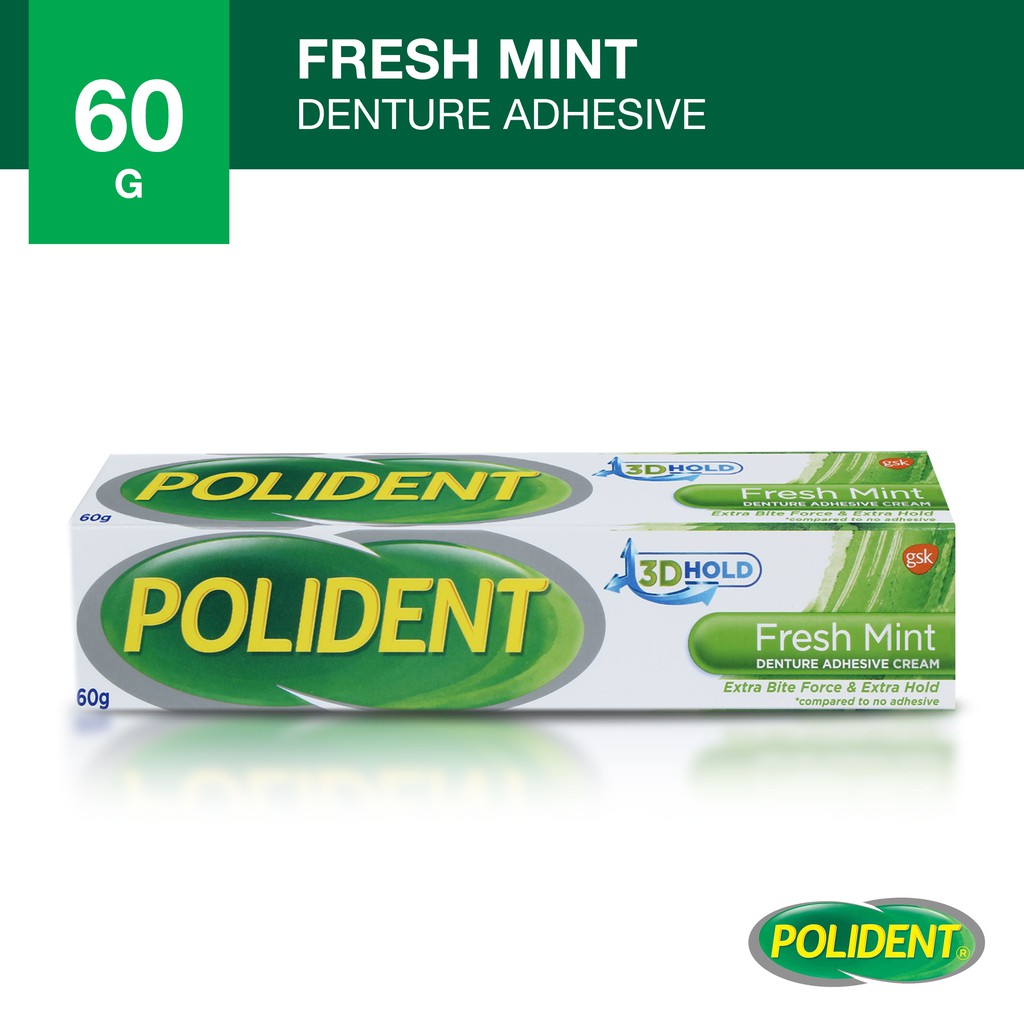 Polident Fresh Mint Denture (Pustiso) Glue Adhesive Cream 60g Shopee