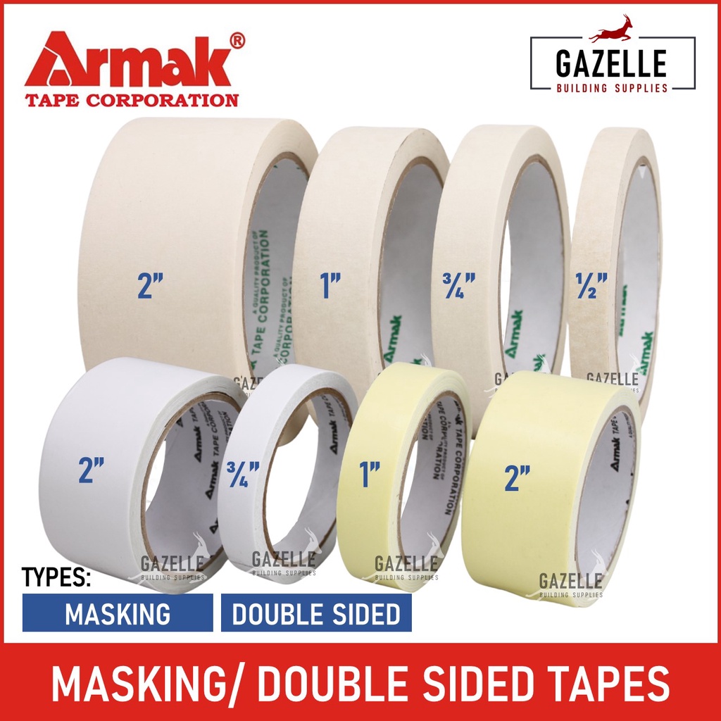 Armak Masking Tape Double Sided Tape Double Sided Foam Tape 1 2 3 4 1 2 Shopee Philippines