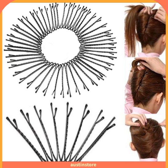 ♔50 Pcs Metal Waved Hair Clips Bobby Salon Pins Grips Hairpins Barrette  Black | Shopee Philippines