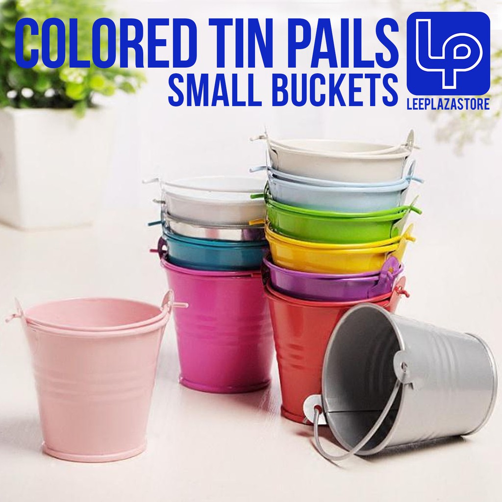 colored pails buckets