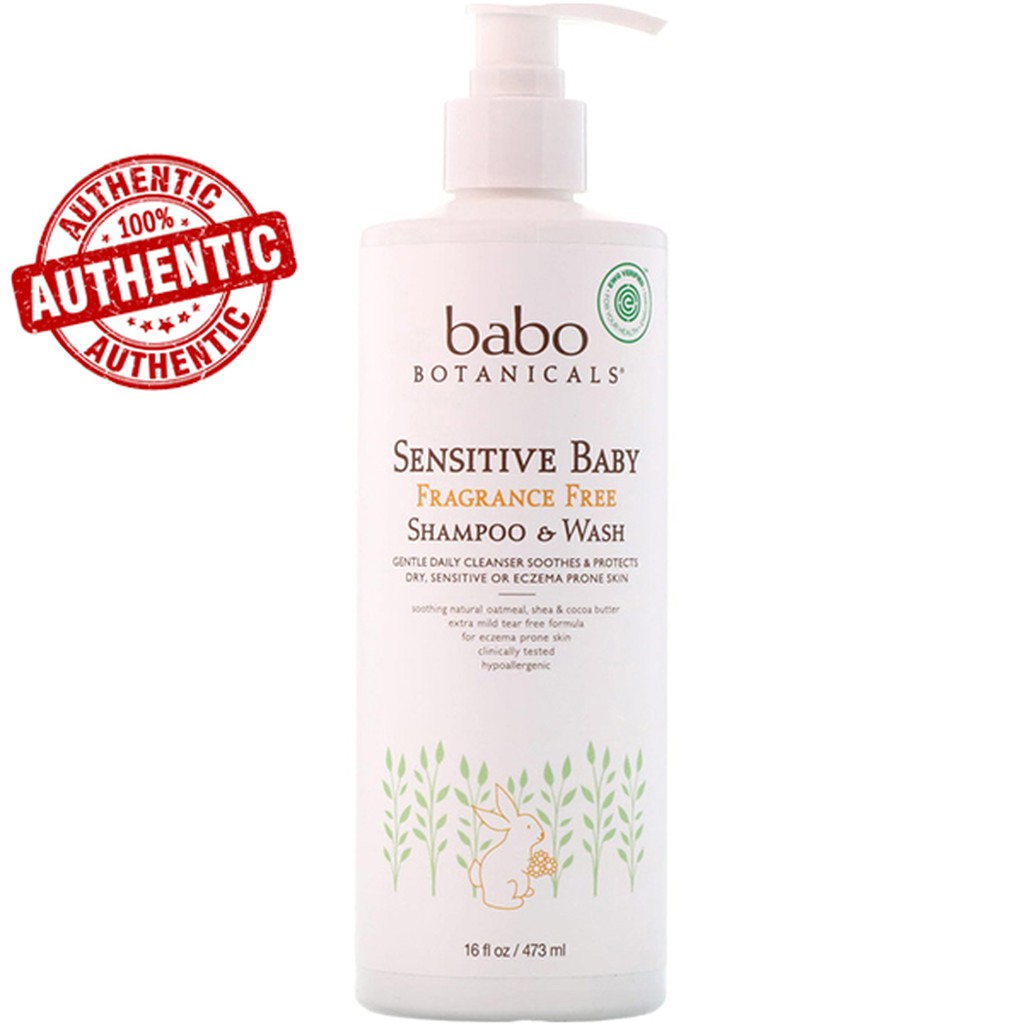 Babo Botanicals, Sensitive Baby, Shampoo & Wash, Fragrance Free, 16 fl ...