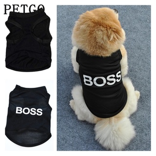PETGO Pet Dog Vest Puppy Cat Clothing Summer Shirt Small Dog Cats Clothes Boss printed Vest T-shirt