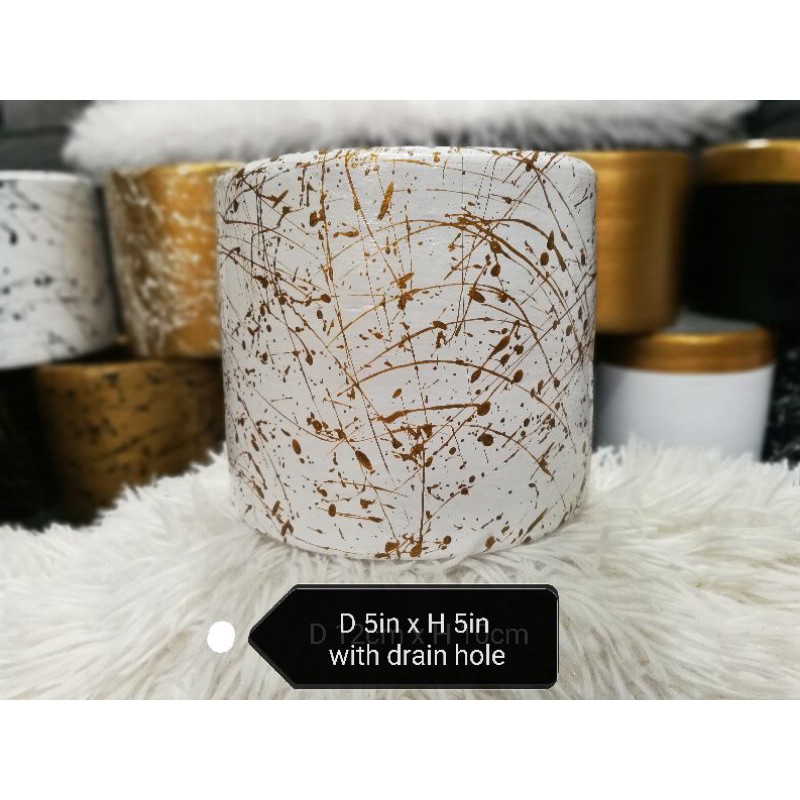 terracotta clay pots ( white with gold stain) Shopee Philippines