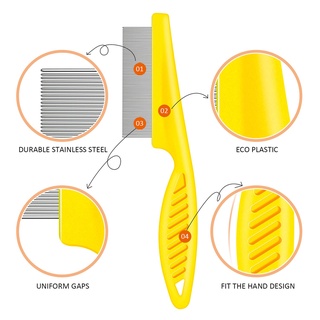 Pet cleaning and grooming comb for dog and cat straight-row close-tooth comb for removing fleas #2