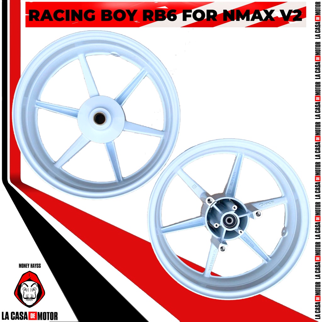 RACING BOY RB6 MAGS FOR YAMAHA NMAX V2 (WHITE) | Shopee Philippines