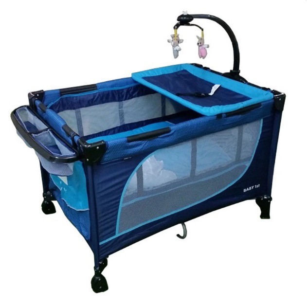 Baby 1st Playpen Baby Crib Blue Green Shopee Philippines