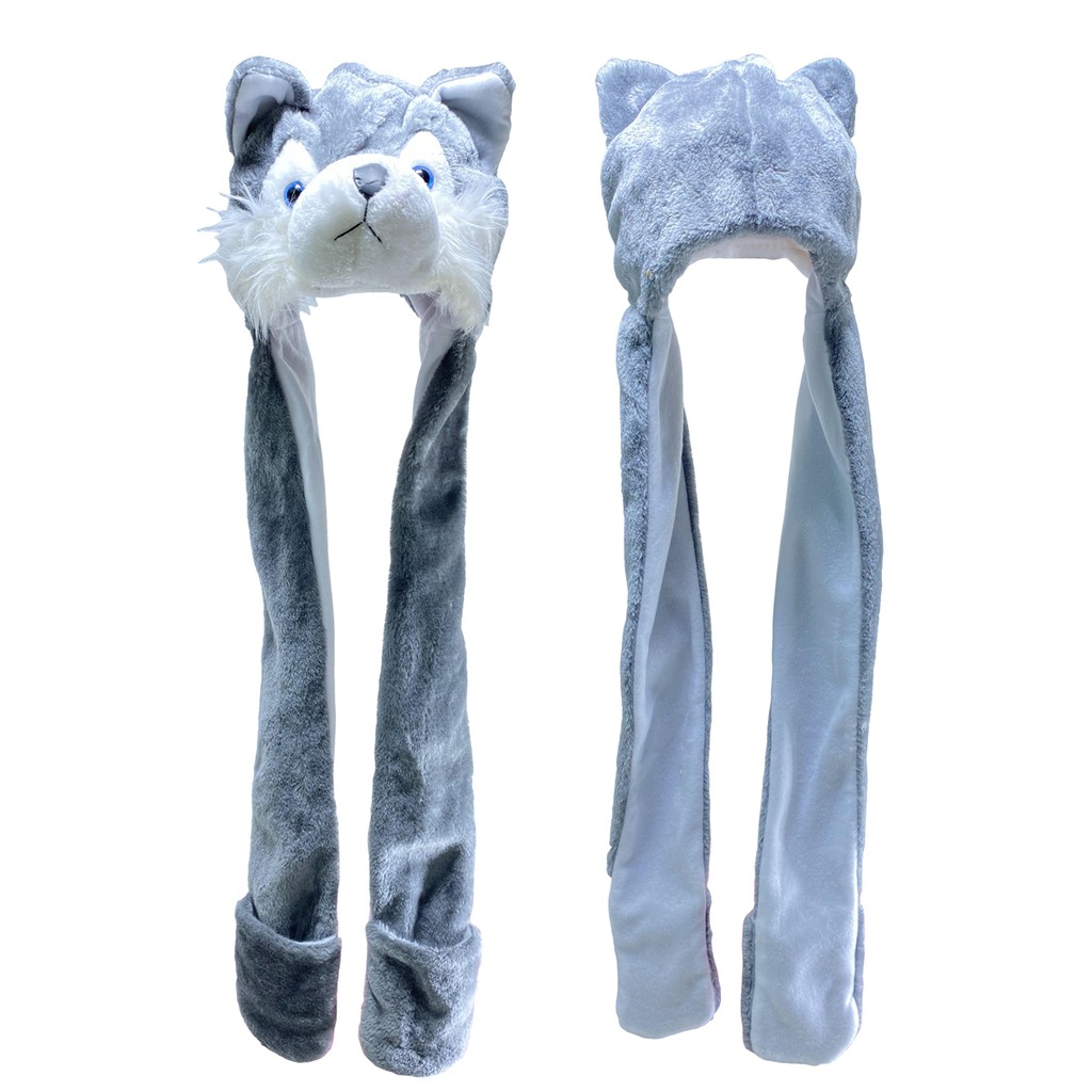 Plush Animal Hat Beanie With Ear Flaps And Hand Pockets In Combo Hat Scarf  Gloves Adult Children Shopee Philippines | Novelty Cartoon Wind Cap Ear Cap  Scarf Gloves Gloves Function Fur Hoodie