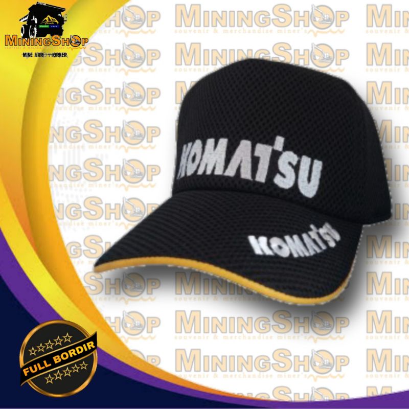 Komatsu Hat Embroidery Heavy Tool double mesh Nets KOMATSU LOGO