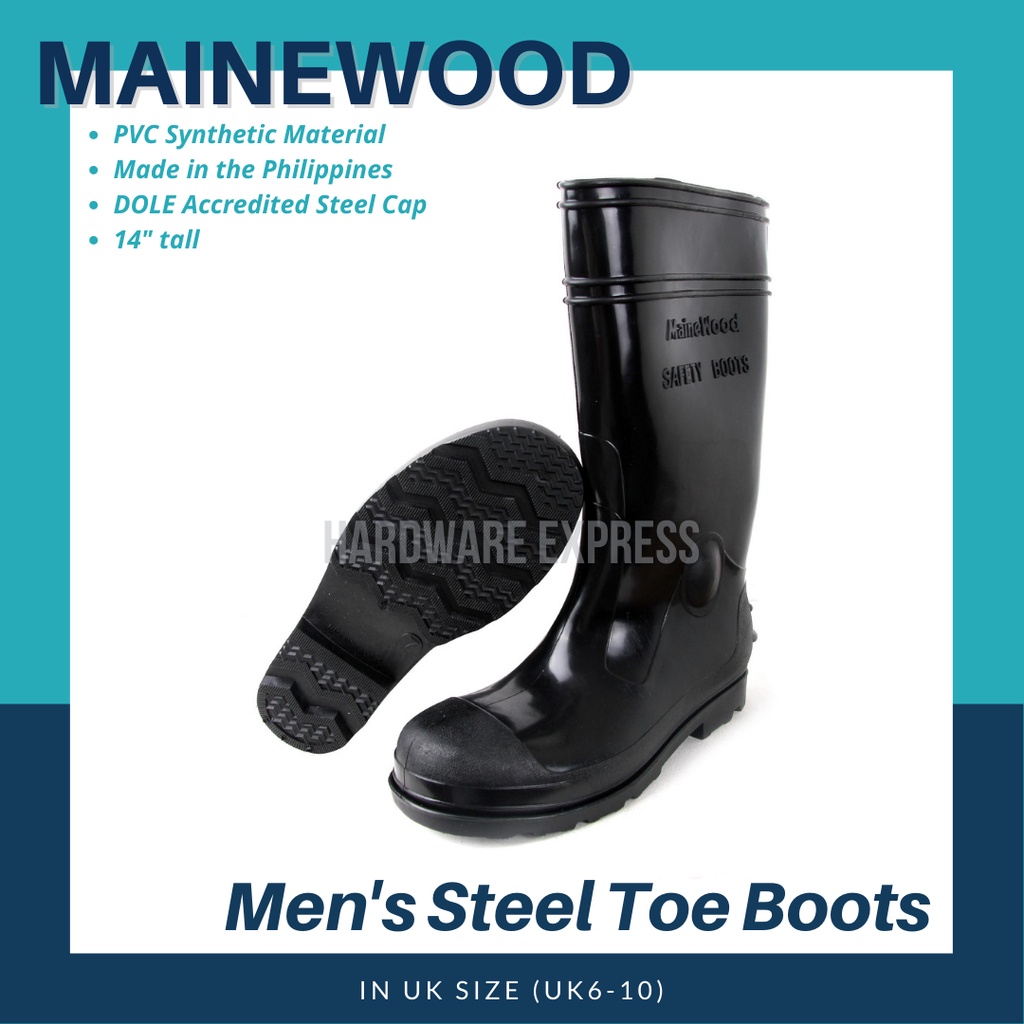 black wood safety boots