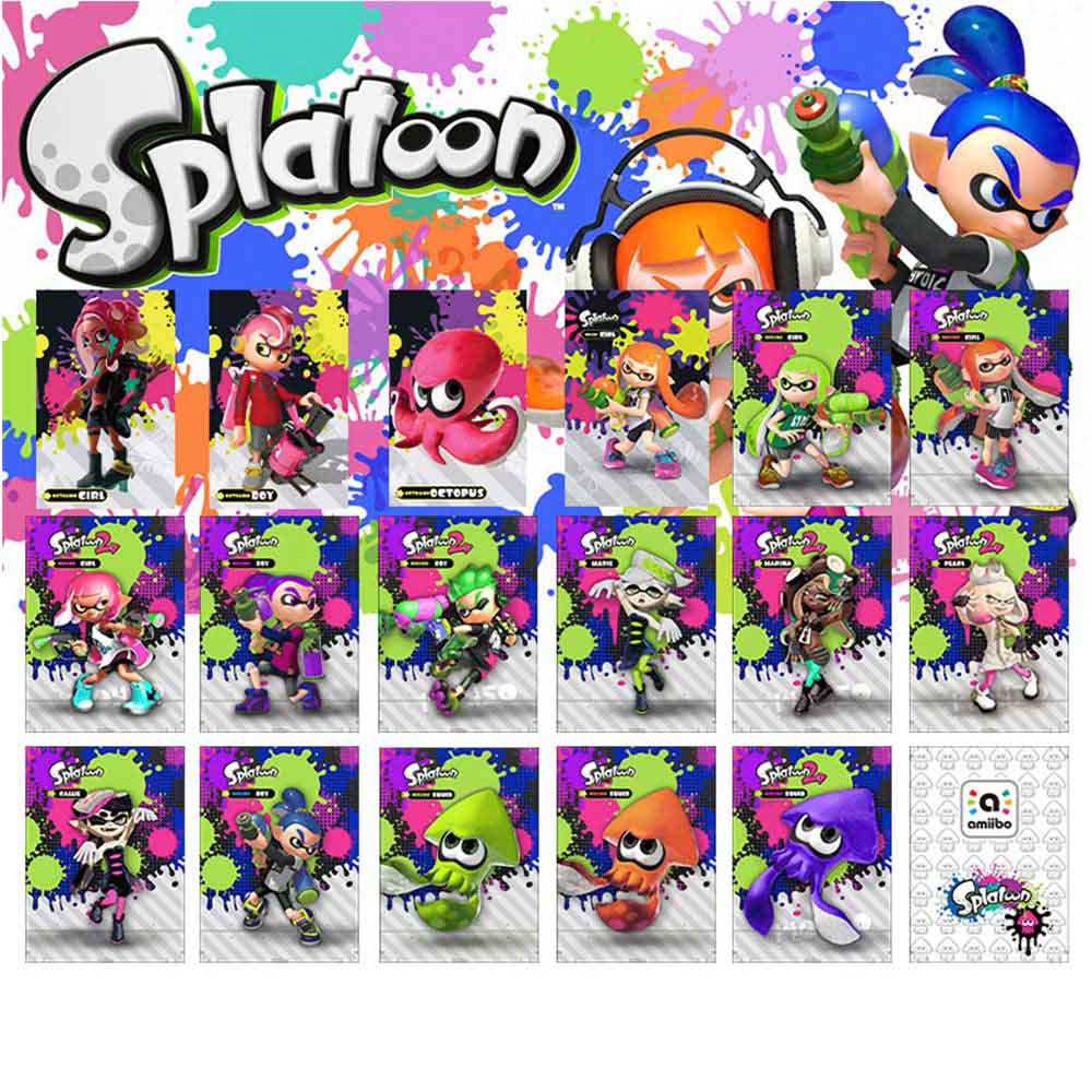 17pcs Splatoon Amiibo Cards 1 3 Universal SWITCH Game Props Costumes