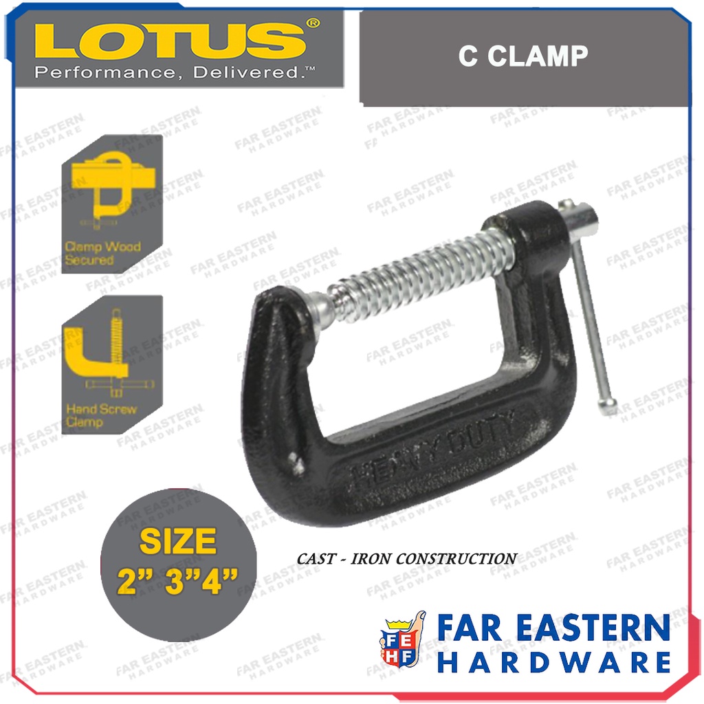 LOTUS CClamp G Type Wood Clamp 2" 3" 4" LTHT Shopee Philippines