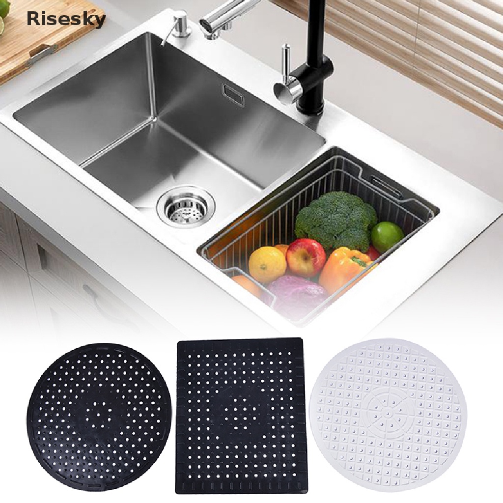 [Risesky] Sink Mat Rubber Dish Mat Drainer Non Slip Sink Protector