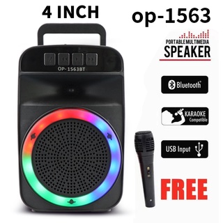 Bluetooth Speaker BK1090DMINI With Free Mic Karaoke Portable Super Bass LED Speakers Microphone