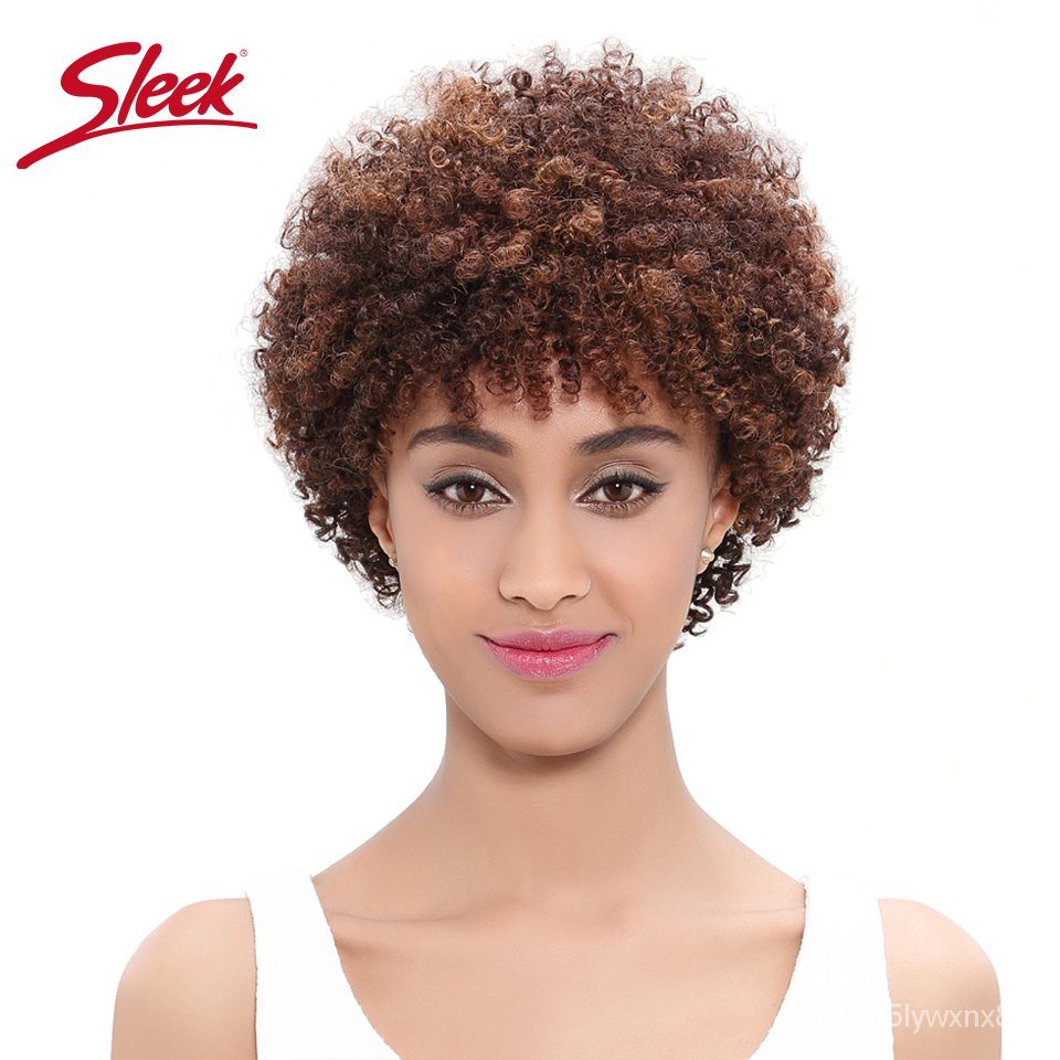 Natural Hair Wigs Short Sleek Natural Human Hair Wigs Brazilian Afro Kinky Curly Weave Bundle Short Shopee Philippines