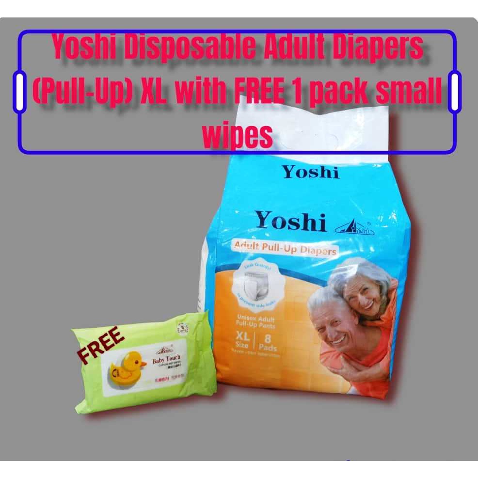 Yoshi Disposable Adult Diapers (PullUp) with FREE 1 pack small wipes