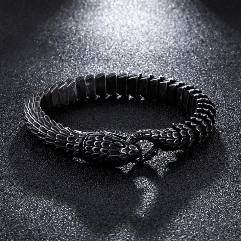 Creative Design Bracelet For Men Fashion Bangle Black Dragon Snake Bone Chain Jewelry Gift