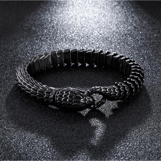 Creative Design Bracelet For Men Fashion Bangle Black Dragon Snake Bone Chain Jewelry Gift #2