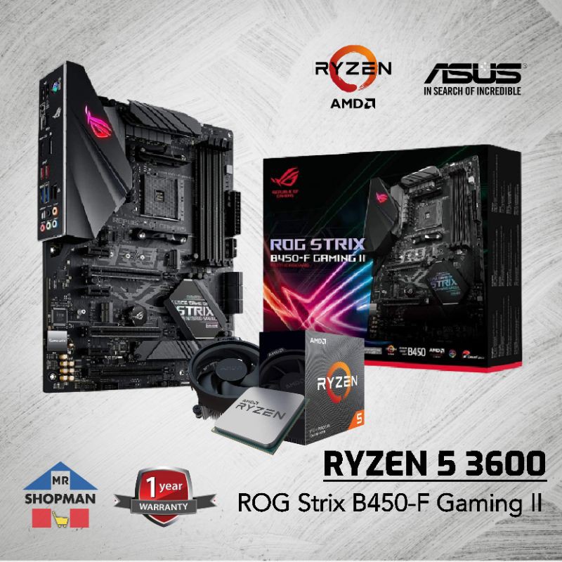 AMD Ryzen 5 3600 Processor w/ Asus Rog Strix B450 F Gaming II B450F