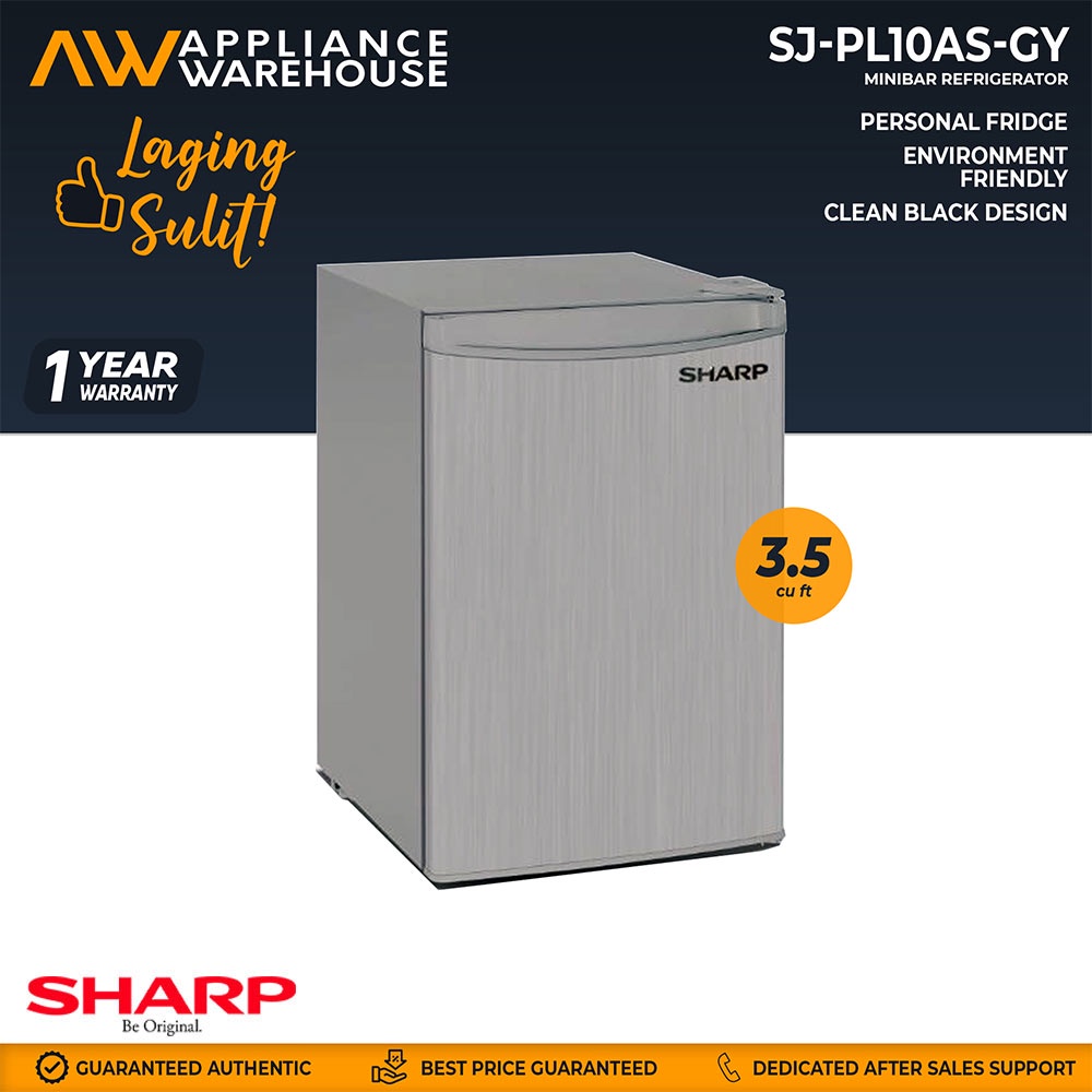 Sharp Mini Fridge Personal Refrigerator SJPL10ASGY 3.5 cuft Shopee