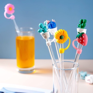 Dustproof Silicone Straws Cover Creative Cute Silicone Environmental Protection Straw Plug Straw Baby Kids Water Cup Acc #8